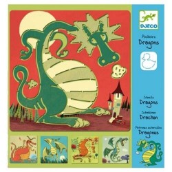 5 pochoirs dragons - Djeco