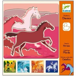 5 pochoirs chevaux - Djeco