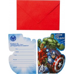 6 invitations Avengers pour l'anniversaire de votre enfant