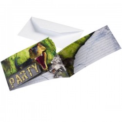 8 Cartes d'invitation Dinosaure T Rex
