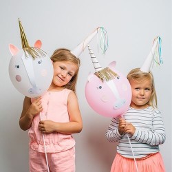 Kit 4 ballons Licorne à décorer - Meri Meri