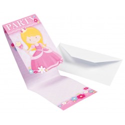 8 Cartes d'invitation avec enveloppes Little Princess