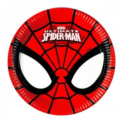 8 Assiettes carton Spiderman Power 23 cm