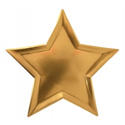 8 assiettes en formes d'étoiles couleur or - Meri Meri