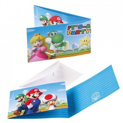 8 cartons d'Invitation Super Mario