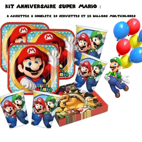 16 serviettes Mario Kart - Anniversaire Garçon/Super Mario 
