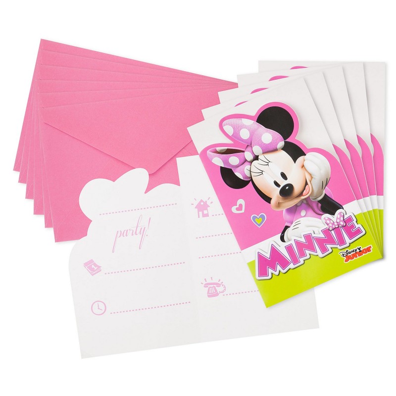 6 Cartes d'invitation Princesses Disney + Enveloppe